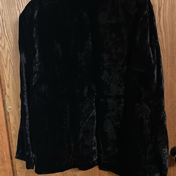 Vintage formal silk black dress with velvet bowed jacket by Kasbah Size L. - Picture 11 of 11